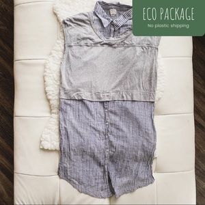 Anthropologie Postage Brand Striped button-down shirt